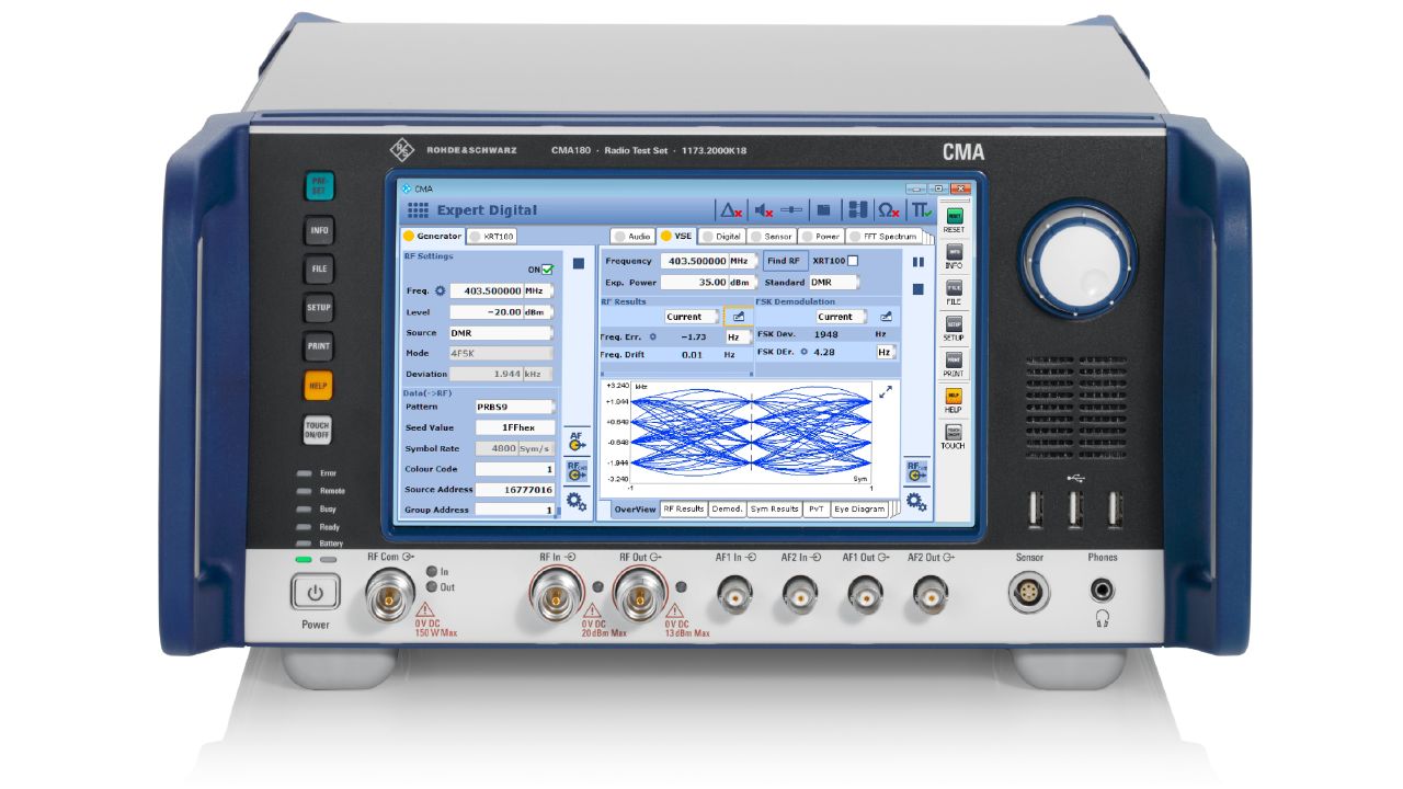 R&S®CMA180 無線電測試儀（DMR / P25 / NXDN / TETRA / 航電） 角度 2