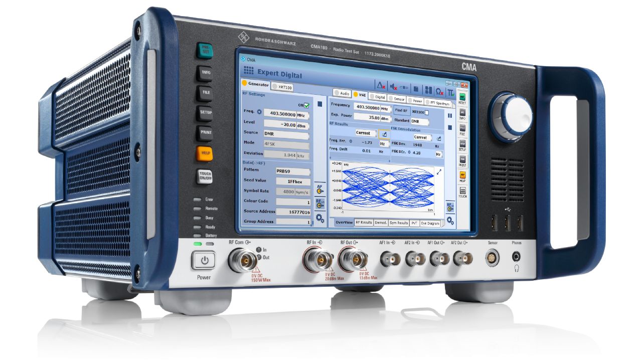 R&S®CMA180 無線電測試儀（DMR / P25 / NXDN / TETRA / 航電） 角度 3