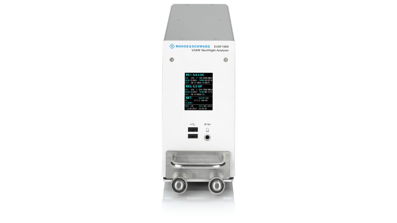 R&S®EVSF1000 VHF / UHF 航空導航飛行檢驗分析儀（70 – 410 MHz，內建電池） 角度 3