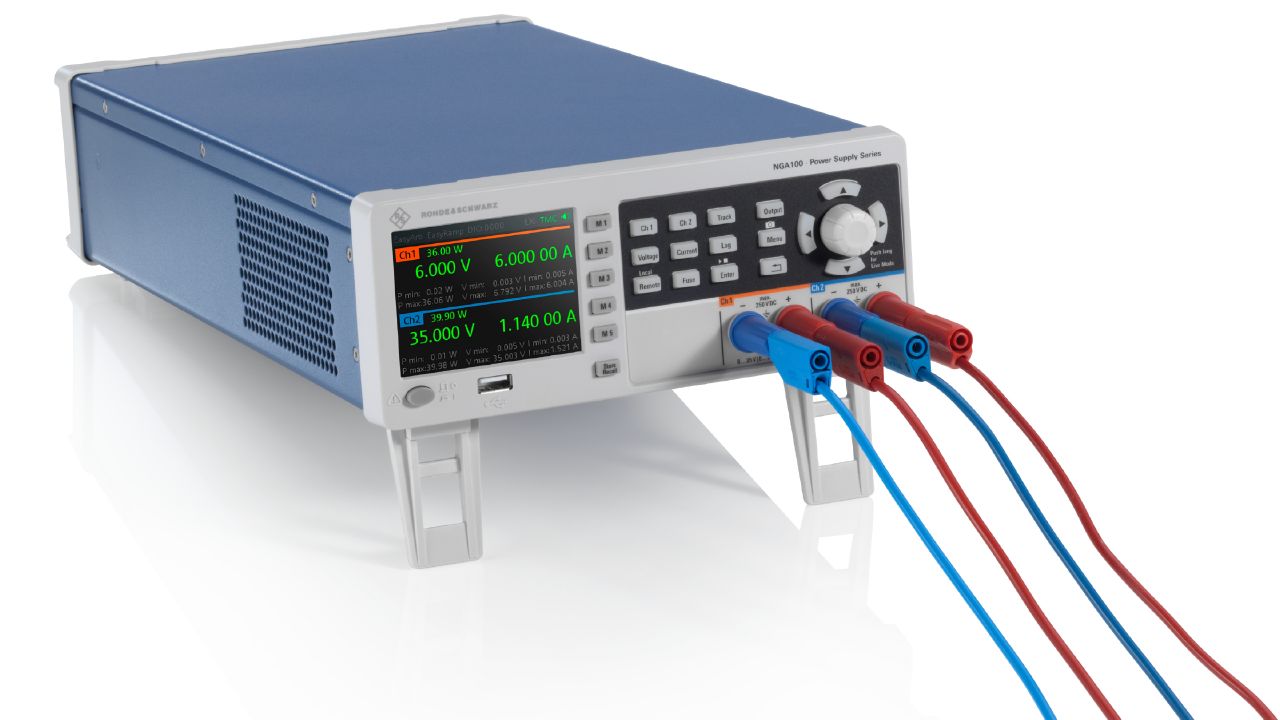 R&S®NGA100 系列 入門級線性直流電源供應器（35 V / 100 V，單／雙通道） 角度 4