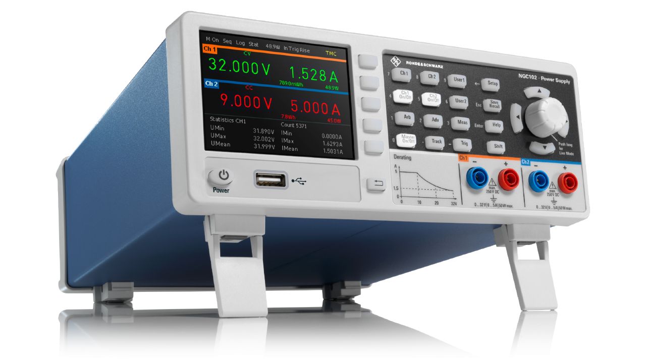 R&S®NGC100 系列 入門級單/雙/三通道直流電源供應器 角度 3