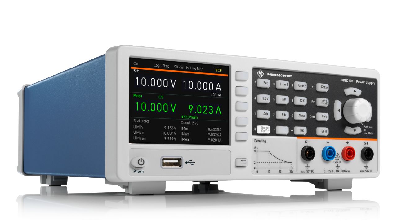 R&S®NGC100 系列 入門級單/雙/三通道直流電源供應器 角度 4