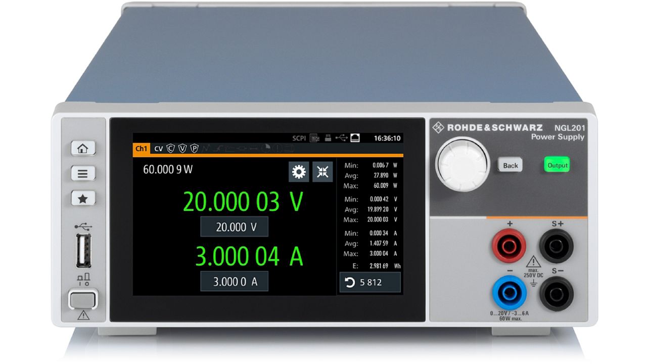R&S®NGL200 系列 雙象限線性直流電源供應器（可吸收電流，最高 120 W） 角度 2