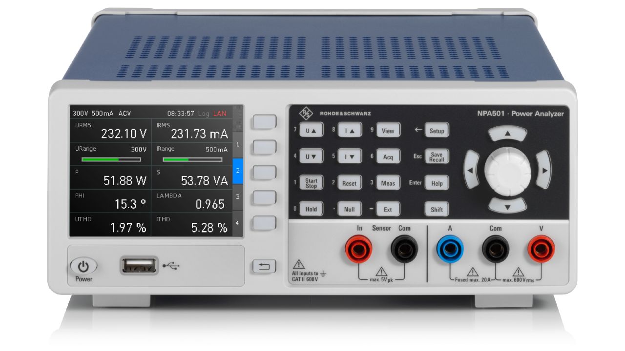R&S®NPA 功率分析儀（50 µW – 12 kW，DC – 100 kHz） 角度 2