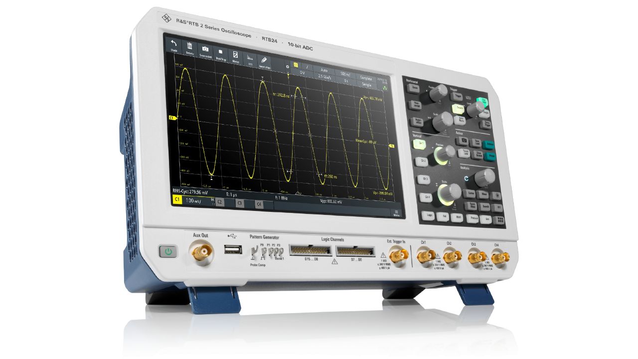 R&S®RTB 2 系列 入門級多功能十合一示波器（內建 25 MHz AWG） 角度 2