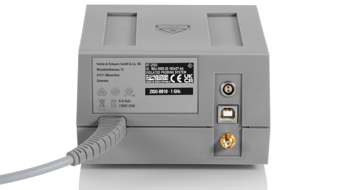 R&S®RT-ZISO 隔離式探棒系統 隔離式探棒系統（光纖隔離，±3000 V，CAT III 1000 V） 角度 4