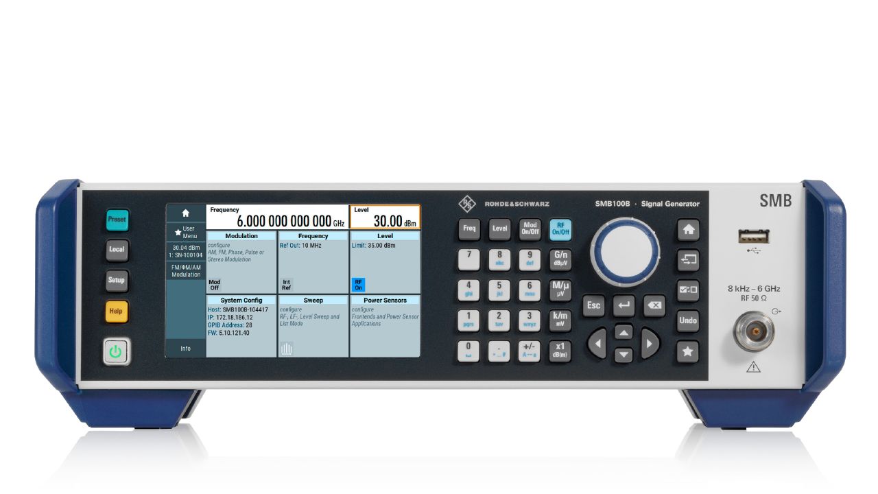 R&S®SMB100B RF 訊號產生器（8 kHz – 40 GHz，緊湊型） 角度 2
