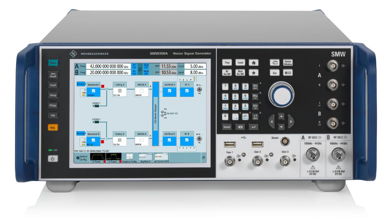 R&S®SMW200A 旗艦級向量訊號產生器（100 kHz – 67 GHz，2 GHz 調變頻寬） 角度 2